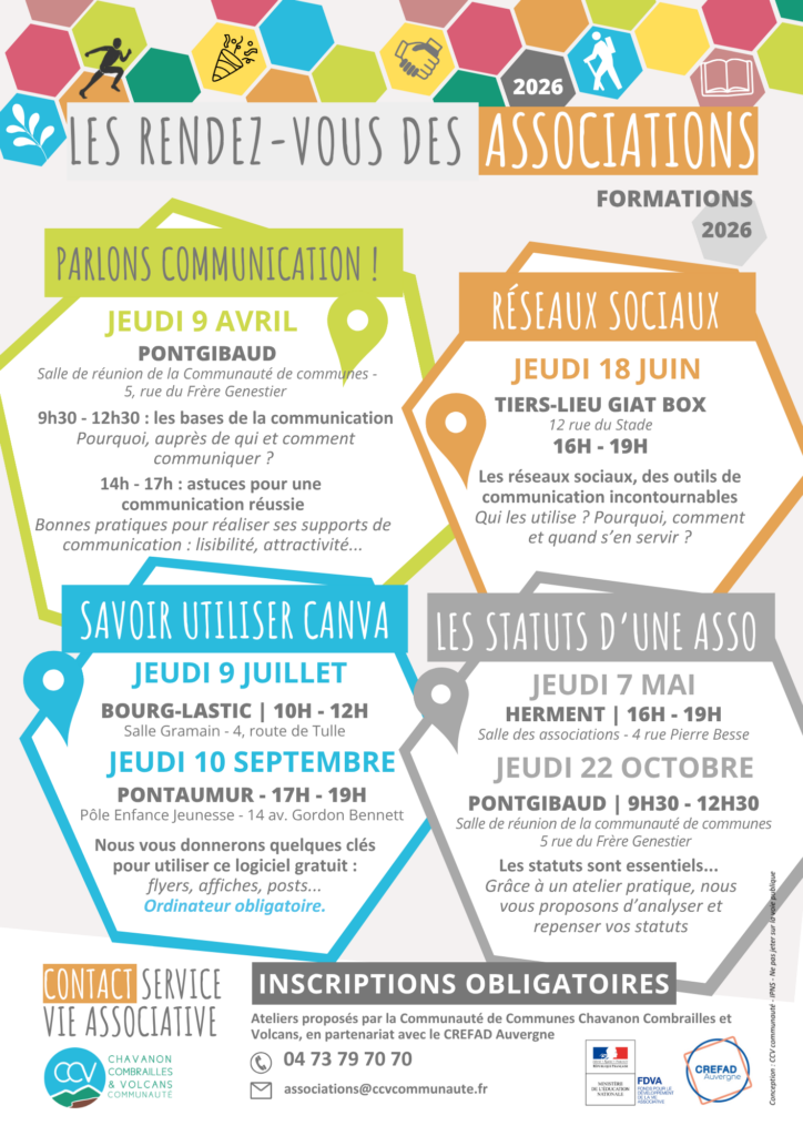 Liste des ateliers pour les associations en 2026